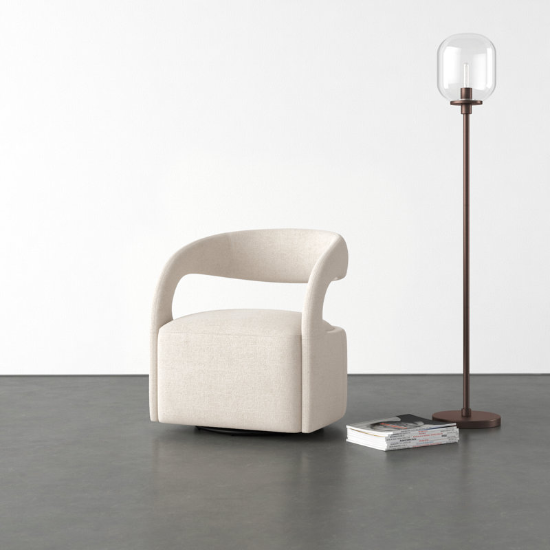 Finton Upholstered Swivel Armchair, Omari Natural