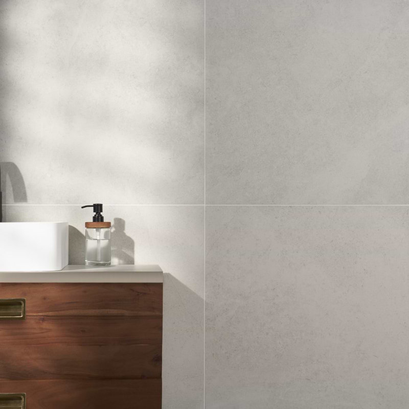 New Rock 24x24 Matte Porcelain Tile, Perla White