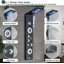 Stainless Black LED Shower Panel Tower System Rain&Waterfall Massage Jet Tub Tap