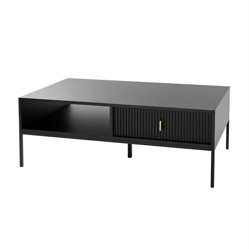 MIDNIGHT Coffee Table with Storage, Black Matte