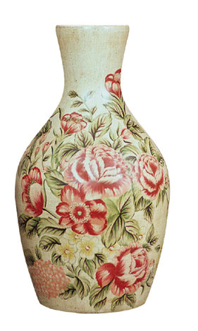 Vase en porcelaine peinte à la main chou rose