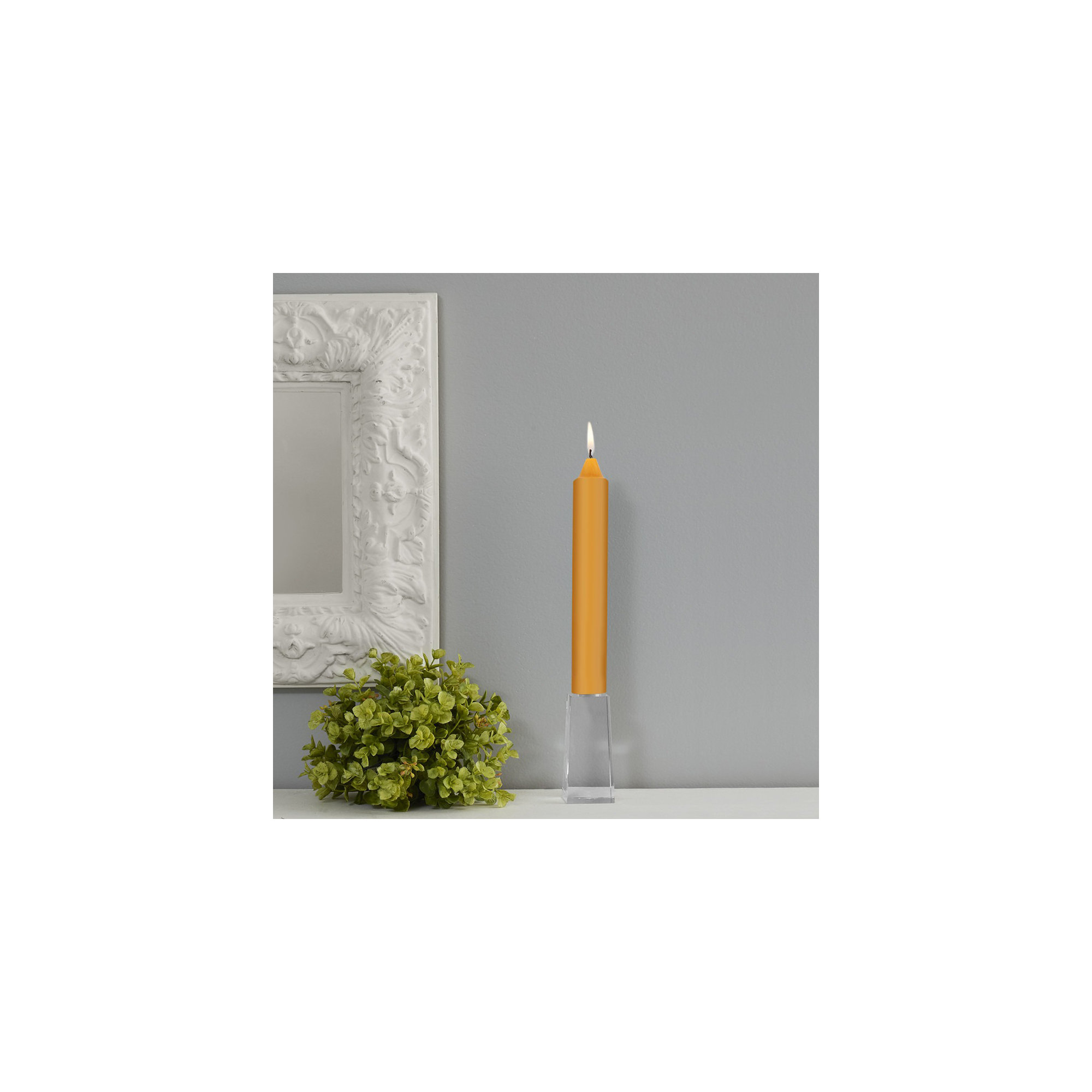 Smooth Collenette Unscented Taper Candle, Butterscotch, 9" H x 1.25" W x 1.25" D