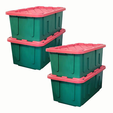 HOMZ Durabilt 27 Gallon Heavy Duty Storage Tote with Lid, Green