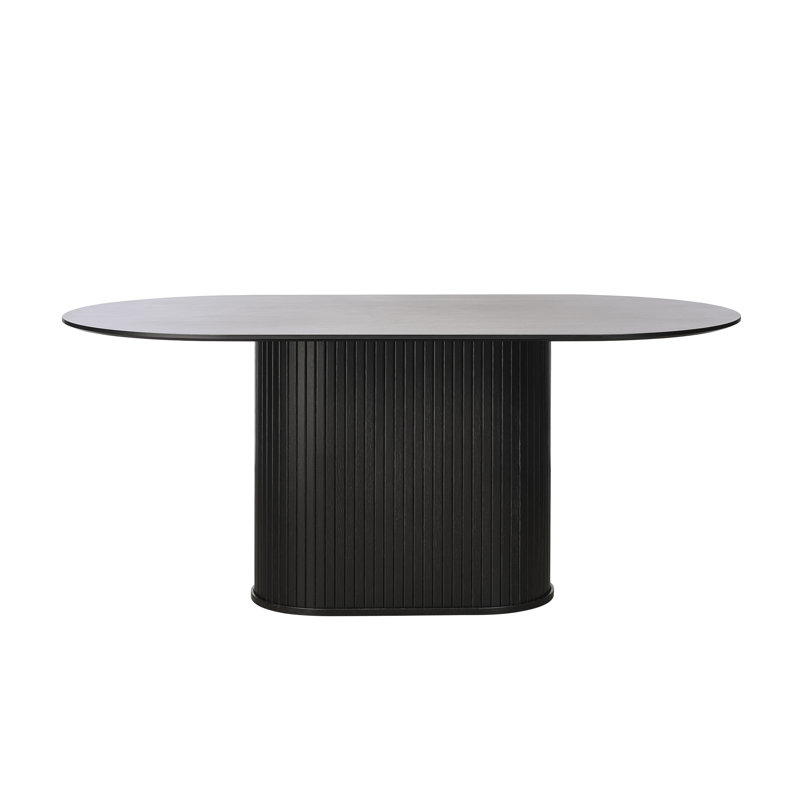 Bronsen Oak Oval Dining Table, Black