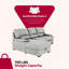 Canapé-lit modulaire de luxe avec rangement et porte-gobelets, gris