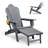 Folding Outdoor Adirondack Chair With Ottoman,Hdpe All-Weather Folding Fire Pit Chair,  Ergonomic Design Patio Lawn Chair For Outside Deck Garden Backyardf Balcony-1725302272