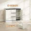Buffet avec charnières à fermeture en douceur, armoire buffet, grain de bois blanc