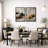 Bold Neutral Abstract Artwork with Black and Ochre Forms, Living Room Pictures, Framed Canvas Giclee Print Wall Art-562263108-562263111