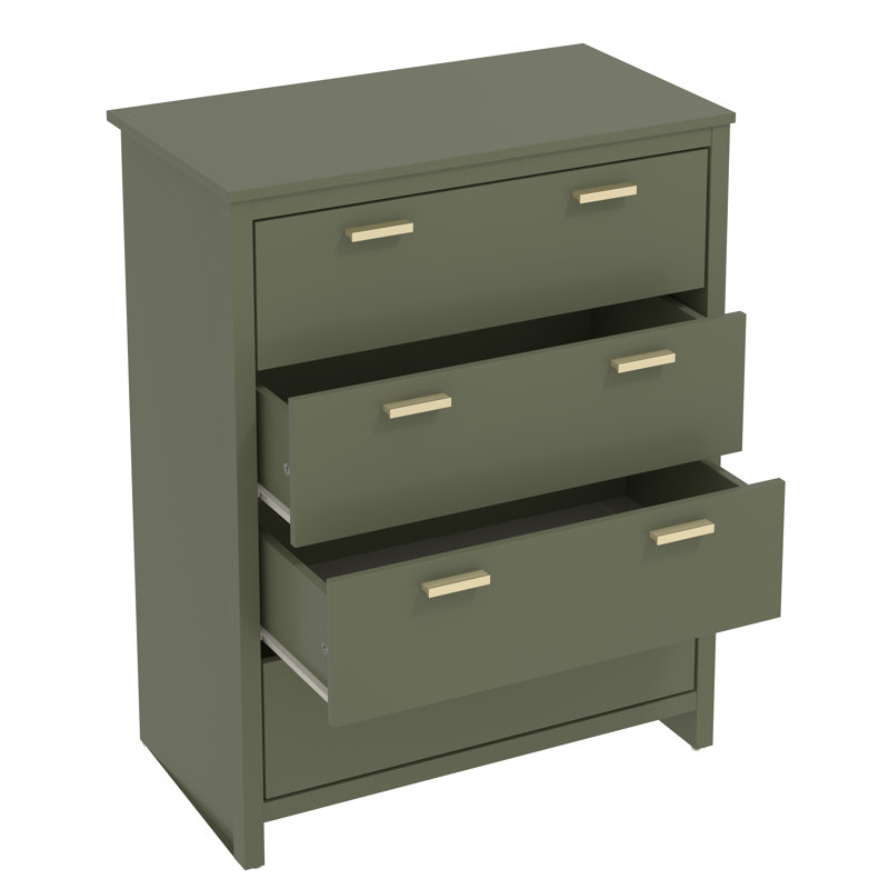 4 - Drawer Chest of Drawers, Kale Green