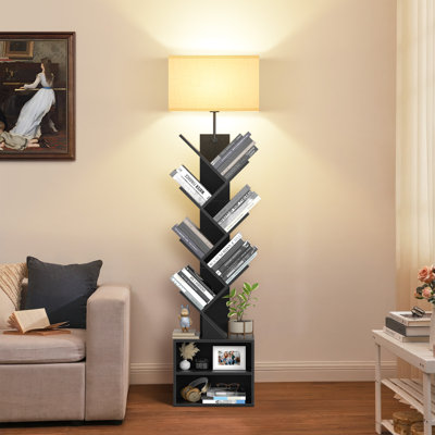 Bookcases With Led Light And Remote Control, 7-tier 2 Drawer Column Floor Lamp
