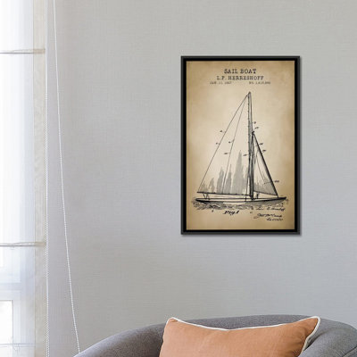 «Nautical, Sailboat», impression sur toile