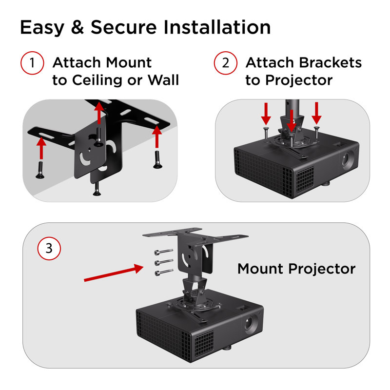 ProMounts Black Ceiling Projector Mount