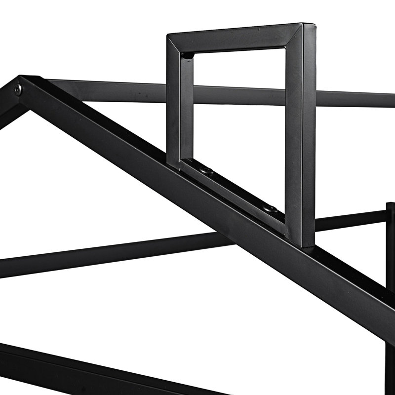 Queen House Shape Platform Bed, Black