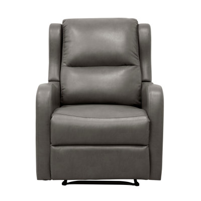 Faux Leather Upholstery Gray Reclining Chair 1Pc Living Room Furniture Comfort Seating