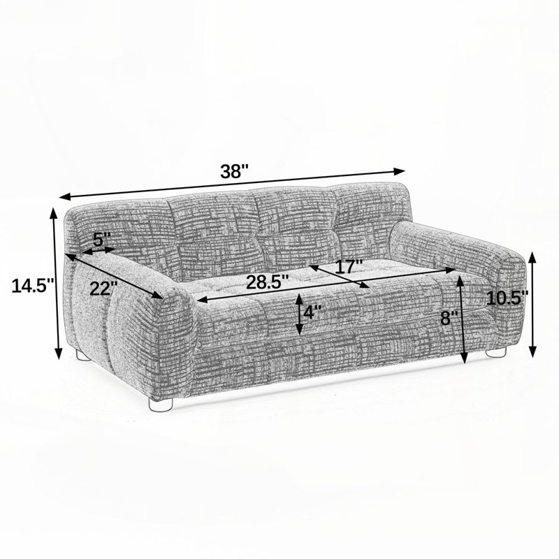 Lit rectangulaire pour chien, canapé-lit pour chien, Beige, H 14 po x l 38 po x P 22 po