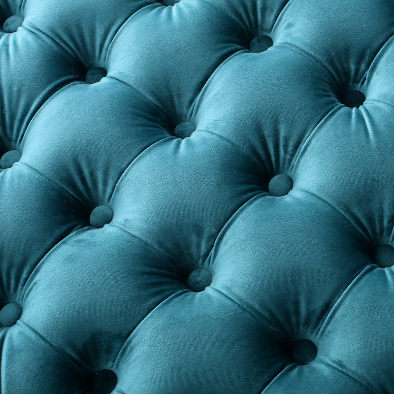 Velours bleu sarcelle avec boutons élégants