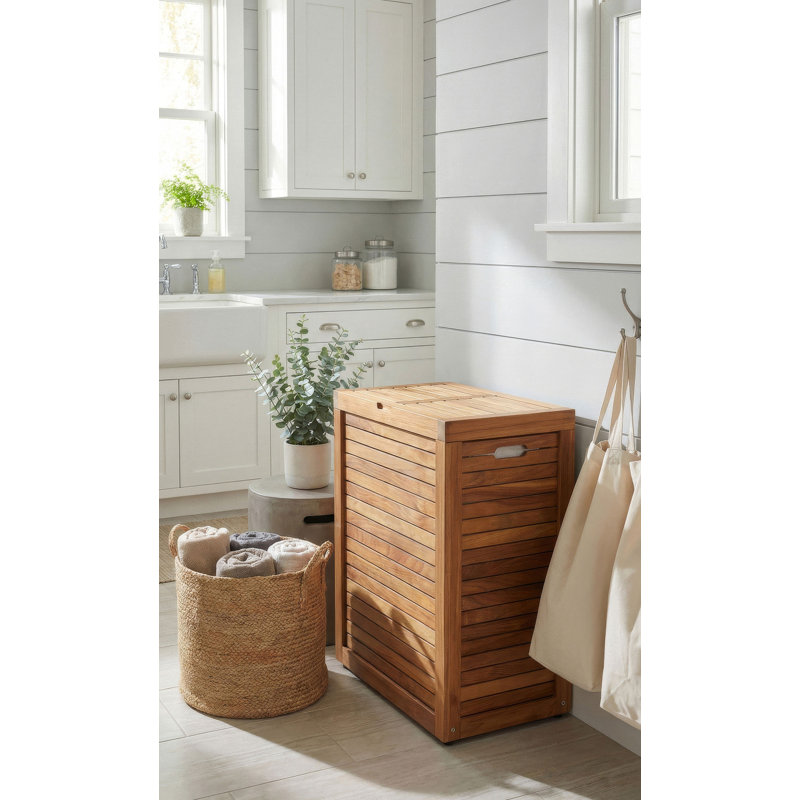 Moti Solid Wood Laundry Hamper
