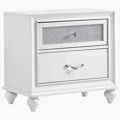 2-Drawer Nightstand White