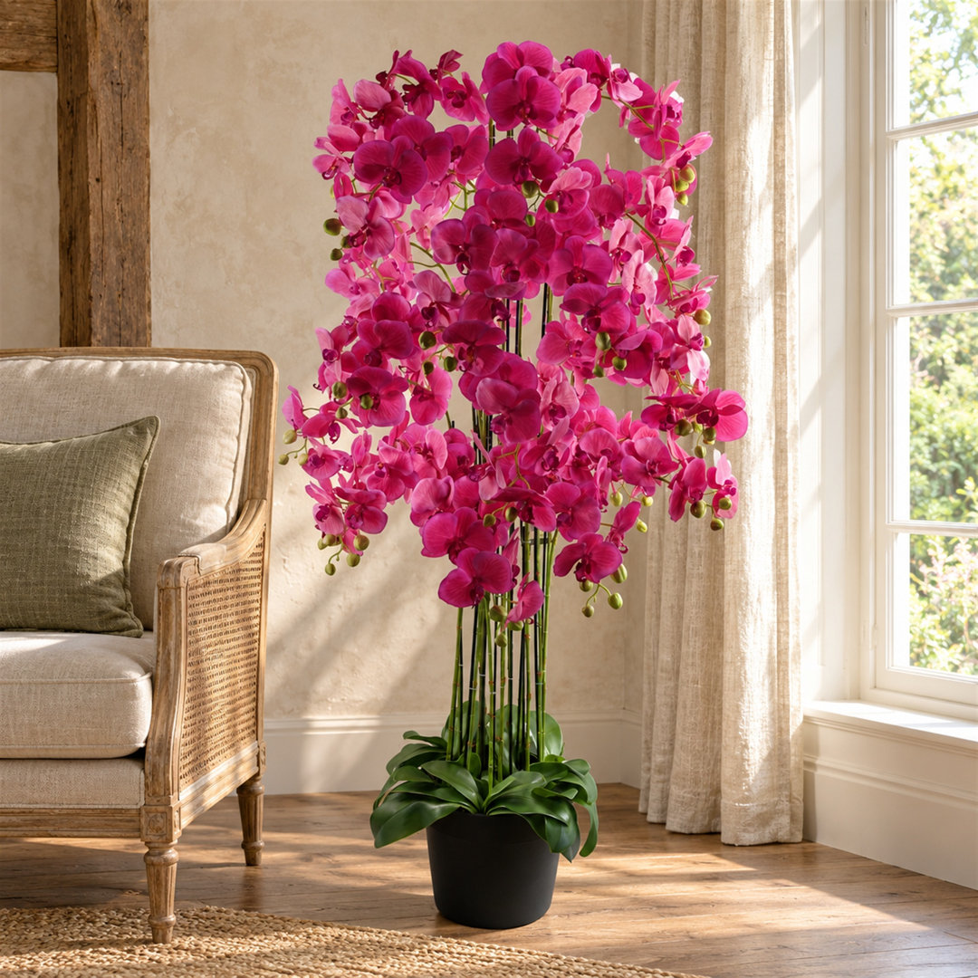 Real Touch Artificial Orchids Artificial Faux Floral in Plastic Planter - Image 2