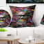 Crâne humain coloré avec lunettes - coussin imprimé abstrait-29516051-29516055