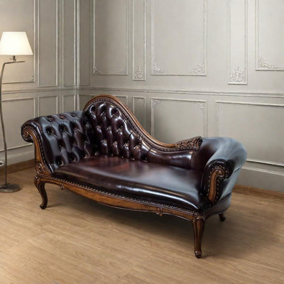 Élégante chaise en bouleau en similicuir