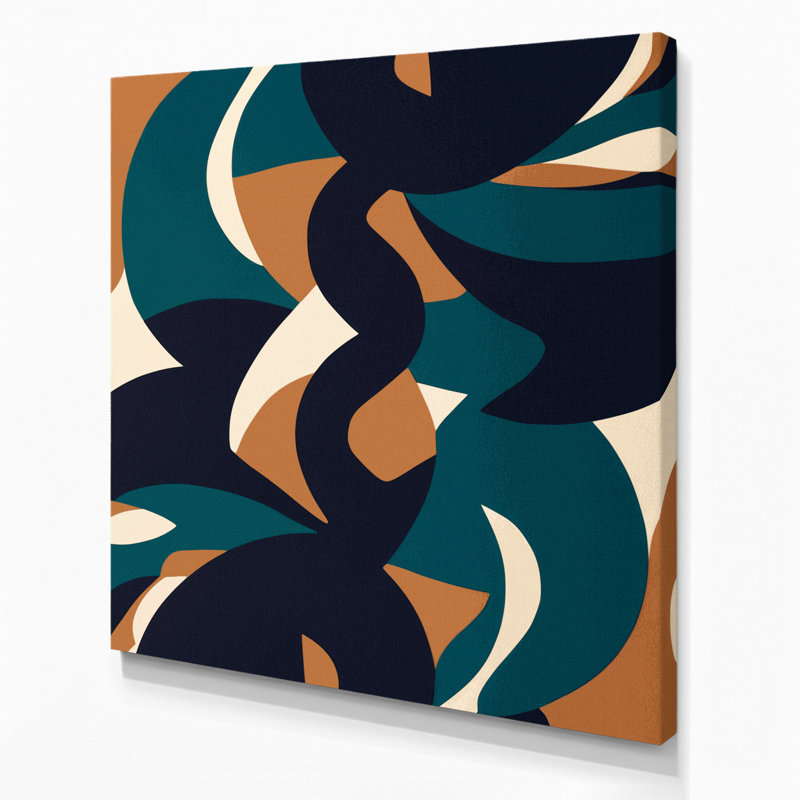 «Abstract Shapes 77», art mural sur toile grise, H 16 po x l 16 po