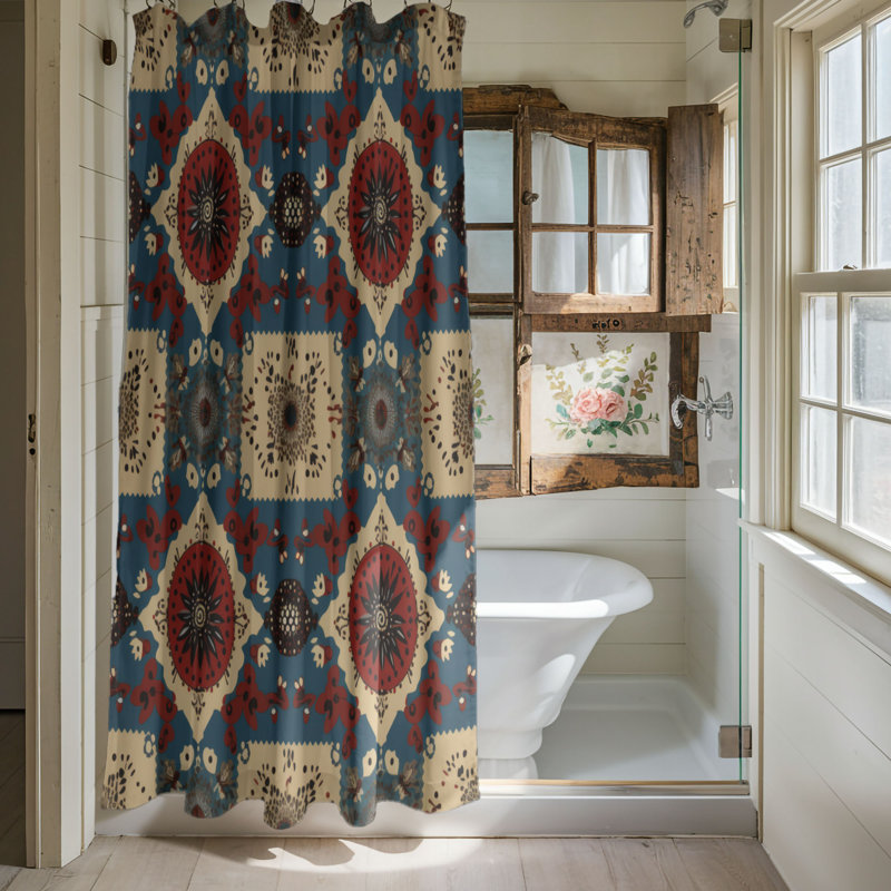 Boho Ribbons - Premium Shower Curtain, 74"H x 71"W