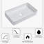 Lavabo de salle de bain vasque rectangulaire en céramique blanche 24 po x 14 po