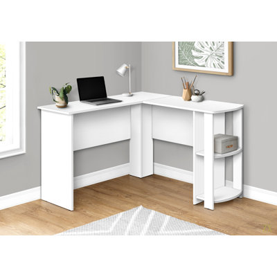 Computer Desk, Home Office, Corner, Storage Shelves, 48"L, L Shape, Work, Laptop Laminate, Contemporary, Modern