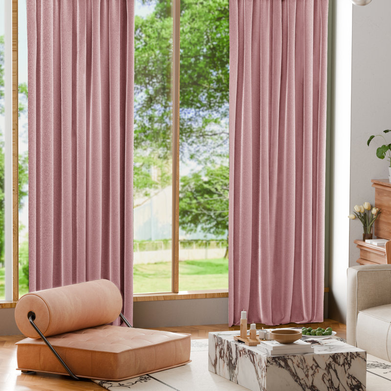 Blackout Velvet Curtains For Bedroom, Living Room And Home Office (Set Of 2), 52" W x 120" L, Dusty Rose