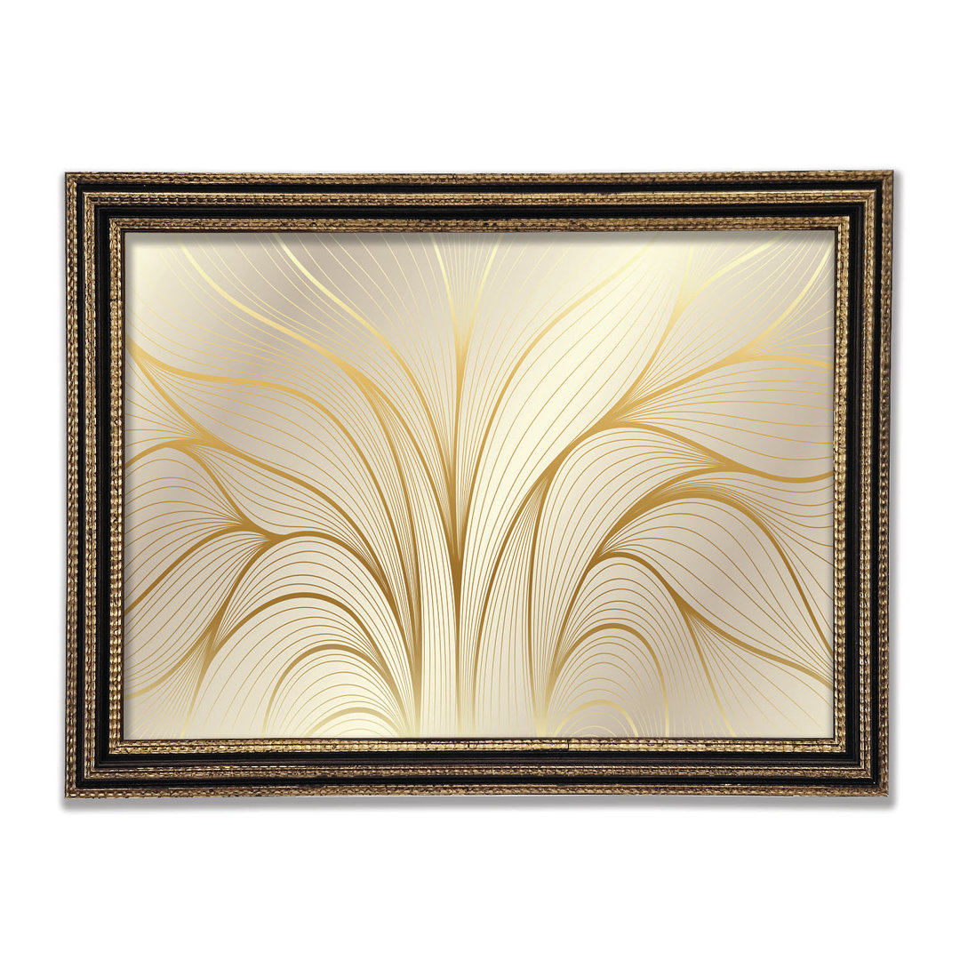 Gold Leaf Lines Gerahmter Druck