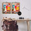 «Bright Room Sitting Cat», ensemble de 2 toiles flottantes encadrées dorées par Roozbeh Bahramali-843584599-843584598