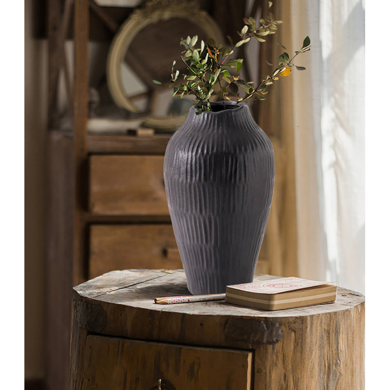 Vase en céramique pour décoration intérieure, Noir