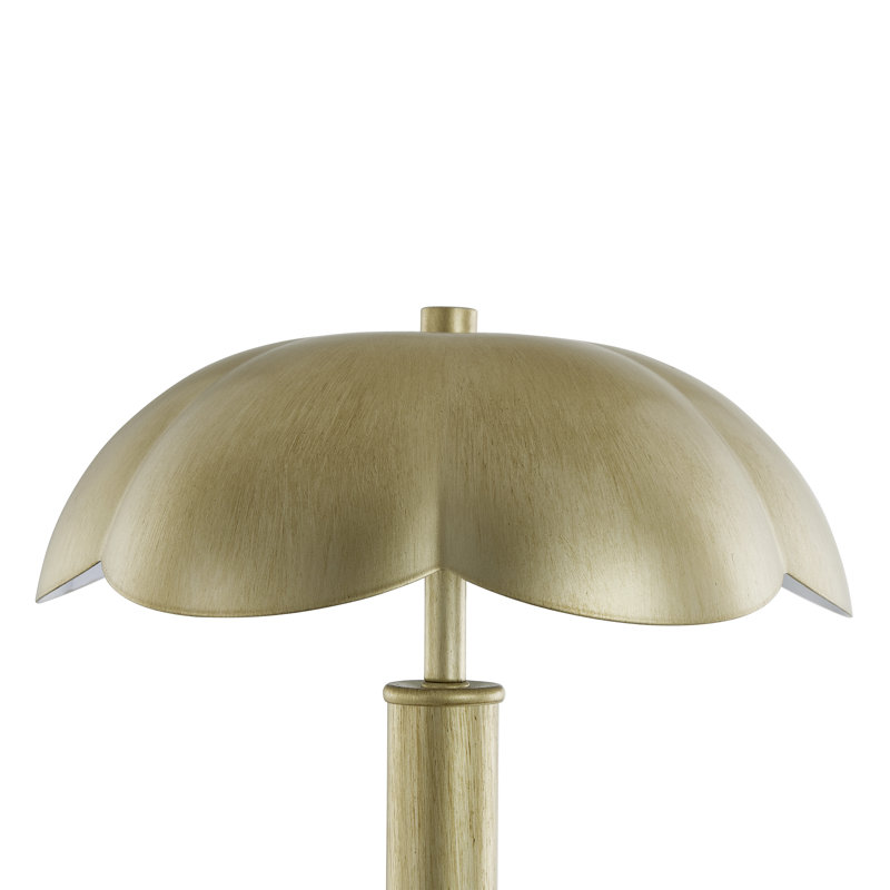 Lampe de table 15,25 "en métal avec abat-jour doré, Doré, Doré