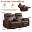Causeuse inclinable électrique de 73 po en cuir fleur avec USB et Type-C, deux porte-gobelets et rangement (ensemble de 2)-1035029367
