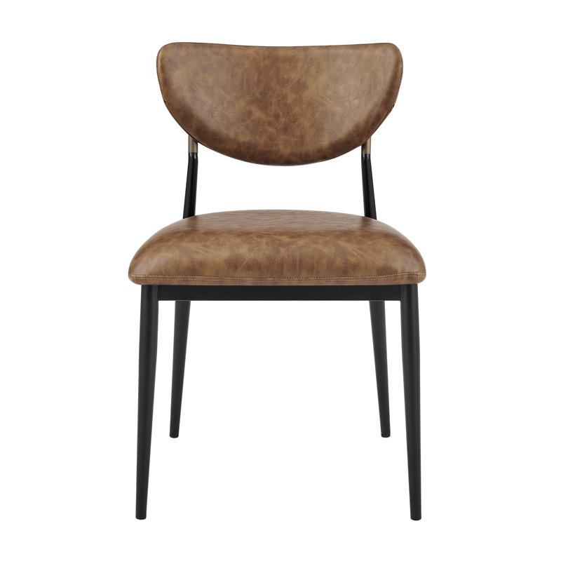 Hughey Dining Side Chair , Black, Vintage Cider Faux Leather