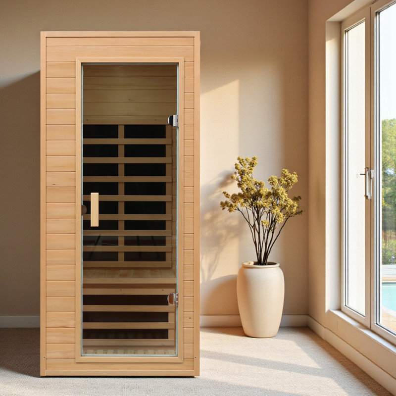 Sauna infrarouge FAR en pruche compatible avec une seule personne KISRAIS