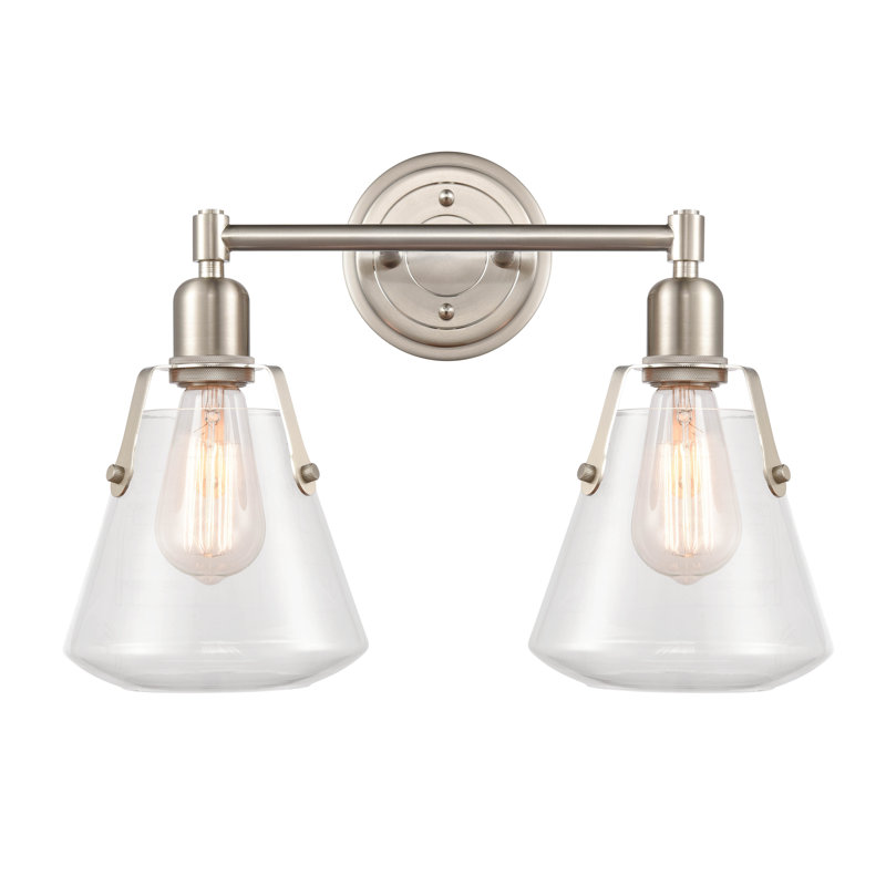 Éclairage pour meuble-lavabo à 2 lumières à intensité réglable Hassler, DEL, Nickel satiné