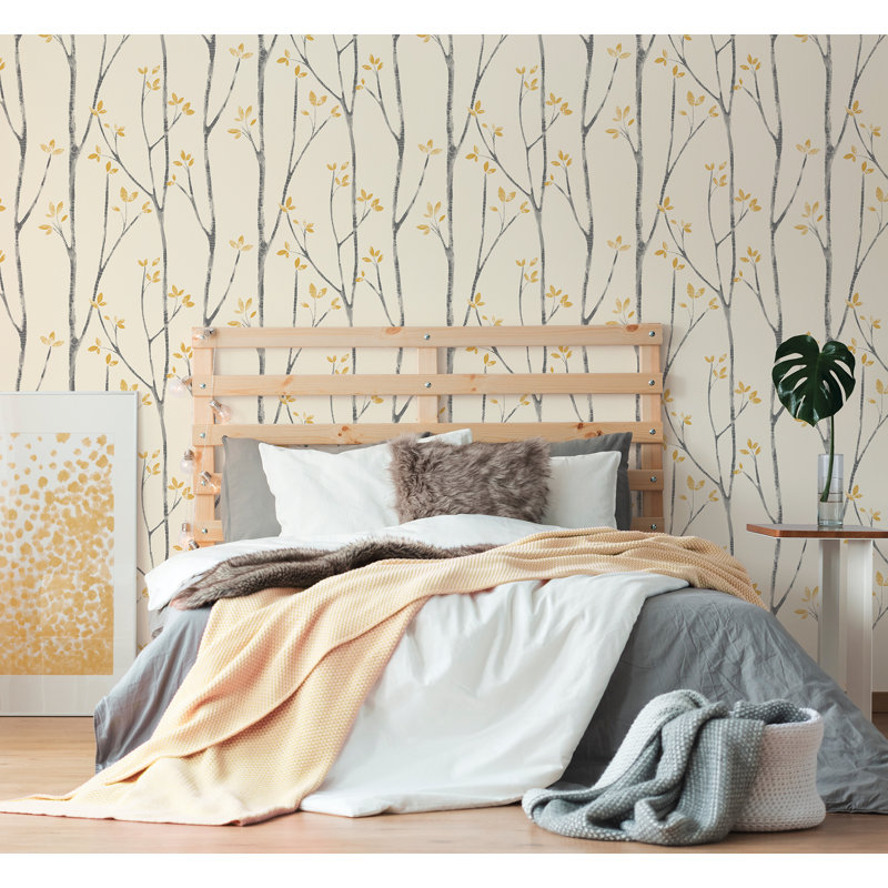 Lavardin 1005m x 52cm Semi-Gloss Wallpaper Roll, Mustard