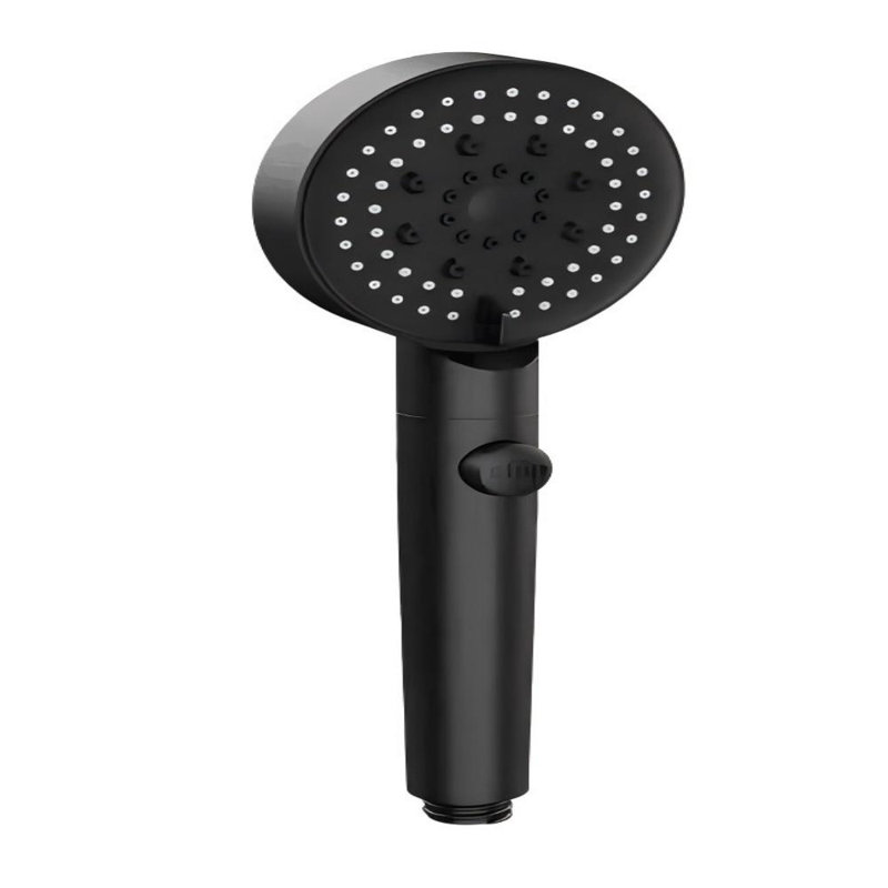 6-Function Black Handheld Shower Head, High Pressure