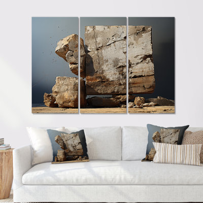 «Brown Stone Geode Minimalisme Charm», ensemble d'art sur toile Geode