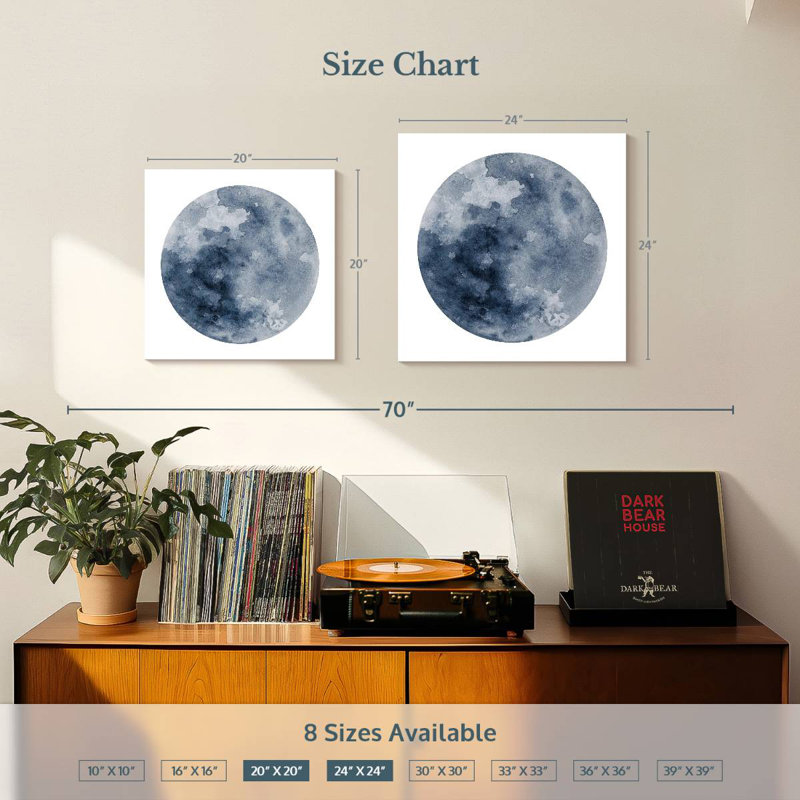 Oberle Celestial Blue Moon, 20" H x 20" W