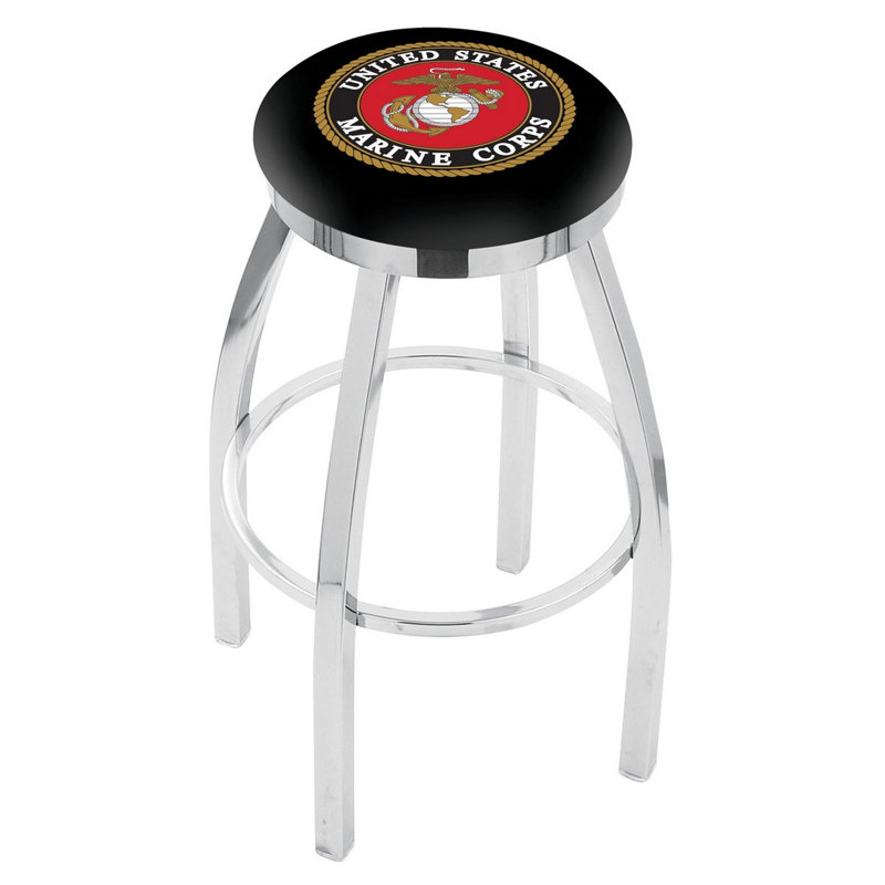 Tabouret tournant 36", Marines, Chrome