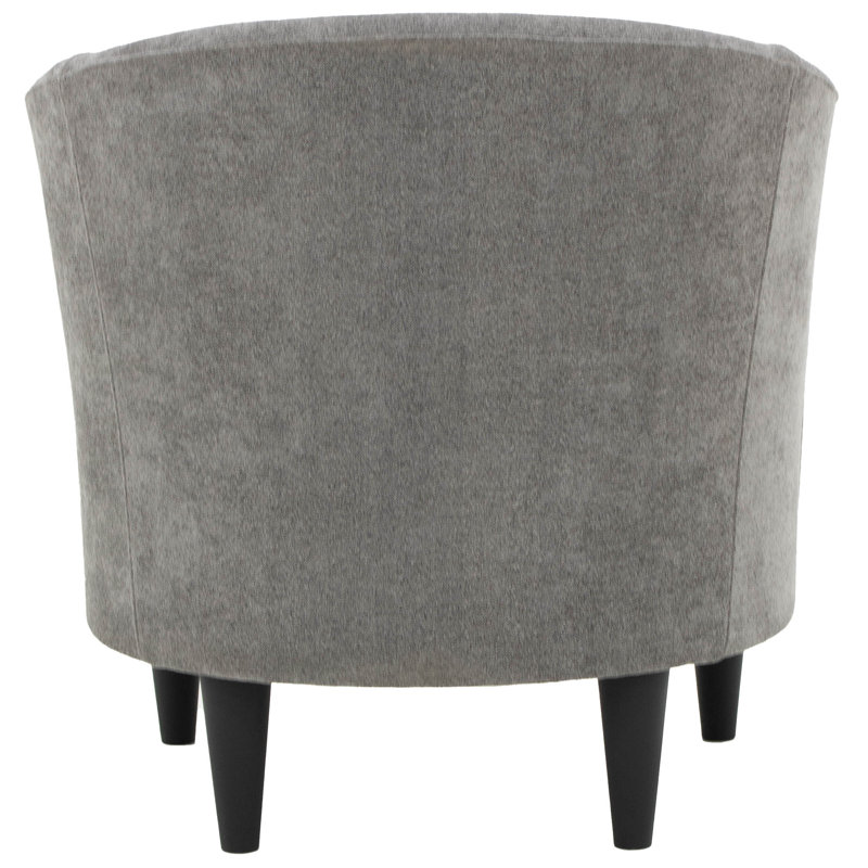 Kronos Upholstered Barrel Chair, Chloe Slate Polyester, Black