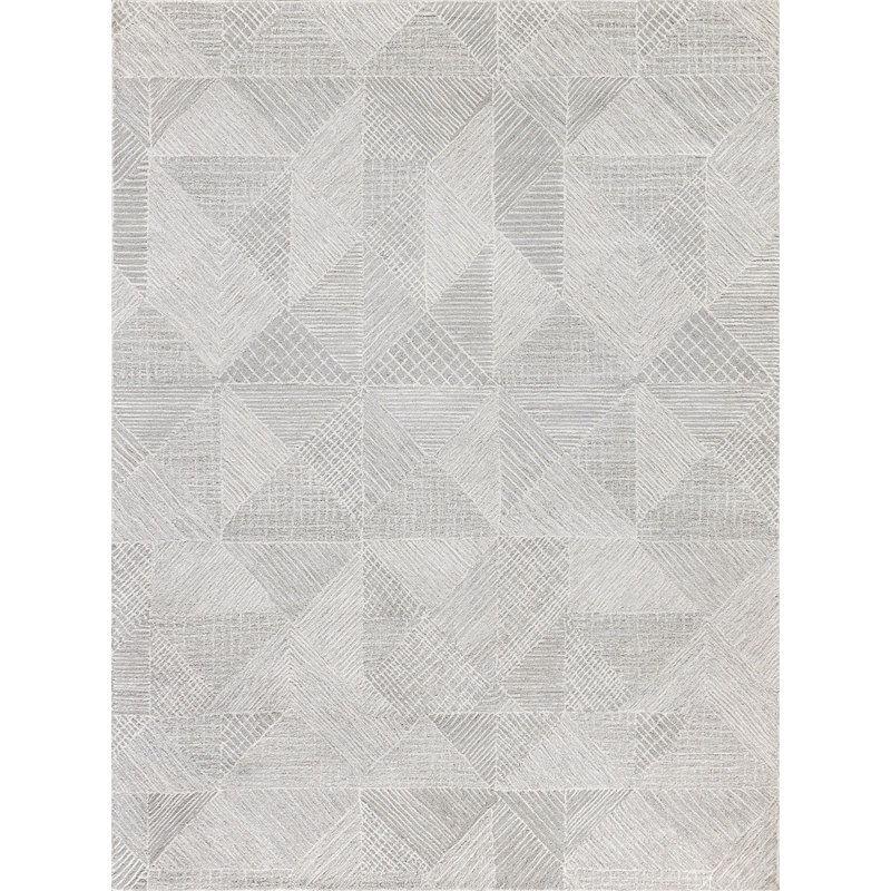 Caprice Wool Geometric Area Rug, Rectangle 10' x 14', Light Blue/Ivory