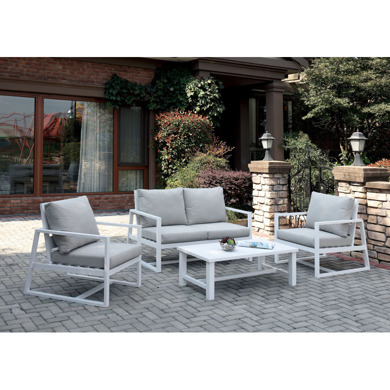 Chaise de patio avec coussin Jamahl, Beige