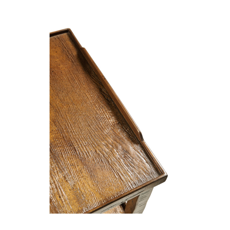 Casually Country Solid Wood End Table, Walnut Country Farmhouse