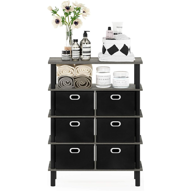 Agnesa 23.6'' Console Table, Gray, Black