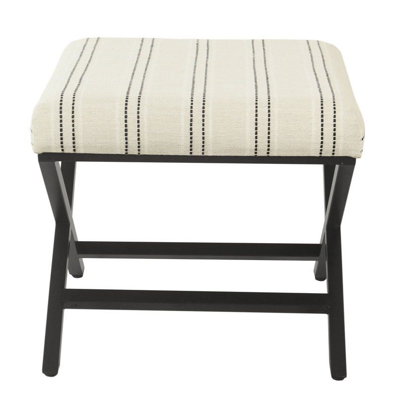 Repose-pieds standard carré de 20 po Priscilla, Rayure crème