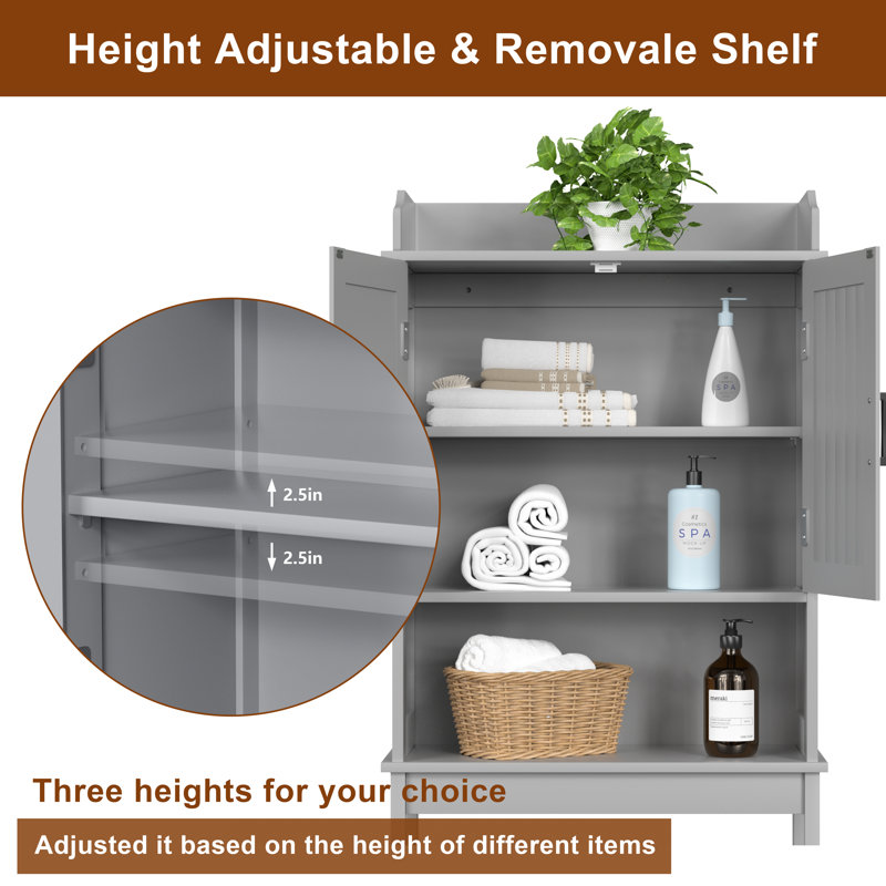 Doniphan Freestanding Over The Toilet Storage, Gray